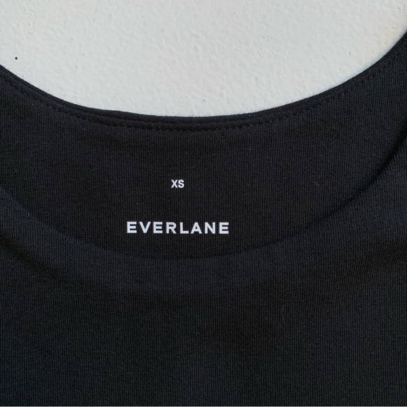 Everlane Size XS Supima High-Neck Riviera Midi Dress Pockets Black & Tan NWOT - Picture 11 of 17